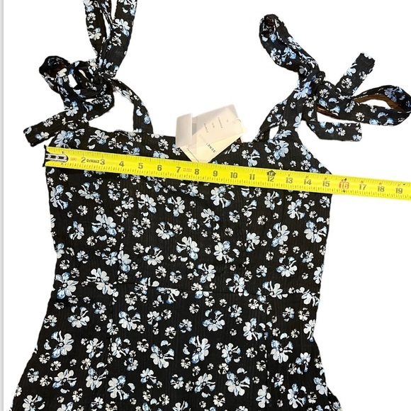 Commense Women’s Medium Navy‎ Blue Floral Sleeveless MIDI Dress Tie Strap NWT - Picture 6 of 13